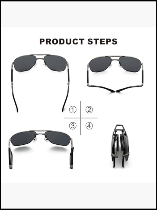 Polarized Folding Compact Pocket Sunglasses Metal Frame UV400 main image 5